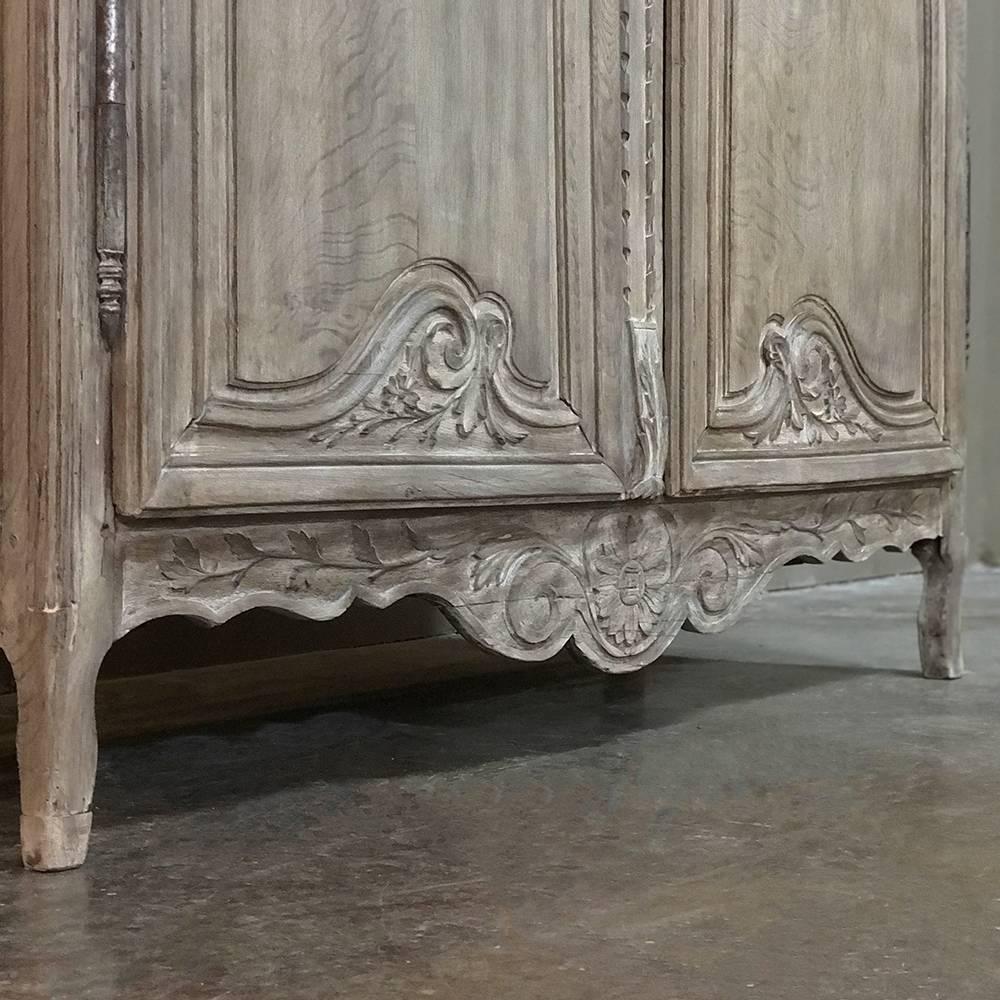 19th Century Country French Normandy Stripped Oak Wedding Armoire 6