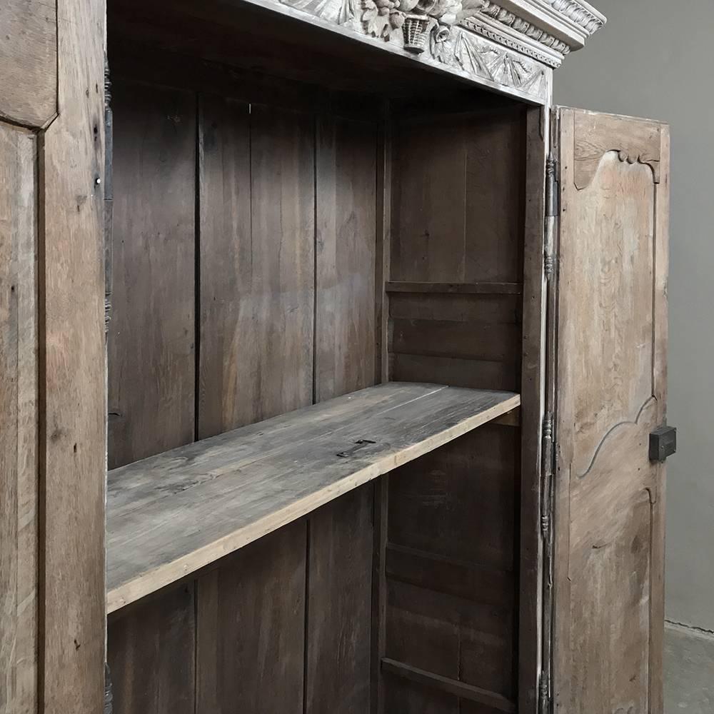 19th Century Country French Normandy Stripped Oak Wedding Armoire 8