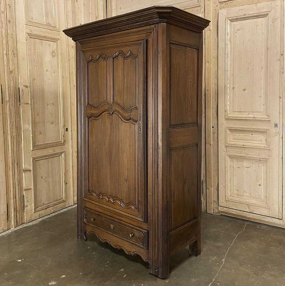 Hand-Crafted 19th Century Country French Oak Bonnetiere, Armoire For Sale