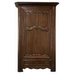 19th Century Country French Oak Bonnetiere, Armoire