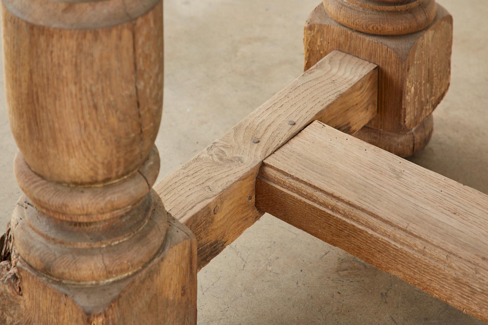 19th Century Country French Oak Farmhouse Trestle Dining Table 7