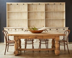19th Century Country French Oak Farmhouse Trestle Dining Table