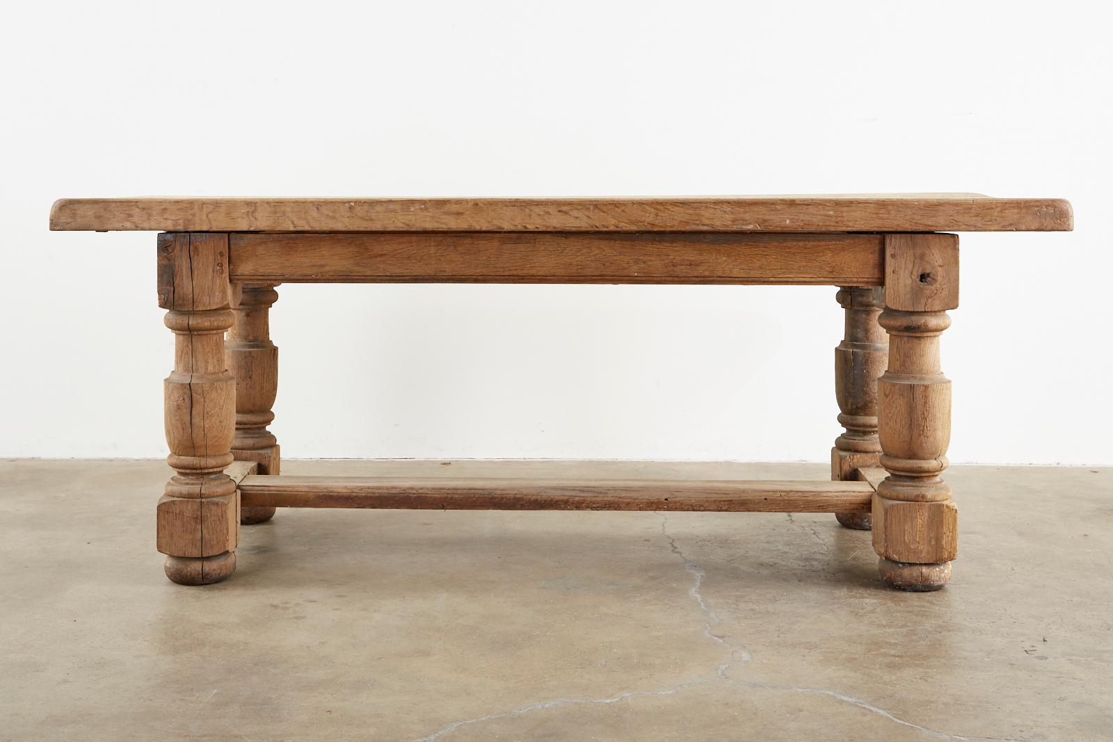 19th Century Country French Oak Farmhouse Trestle Dining Table 2