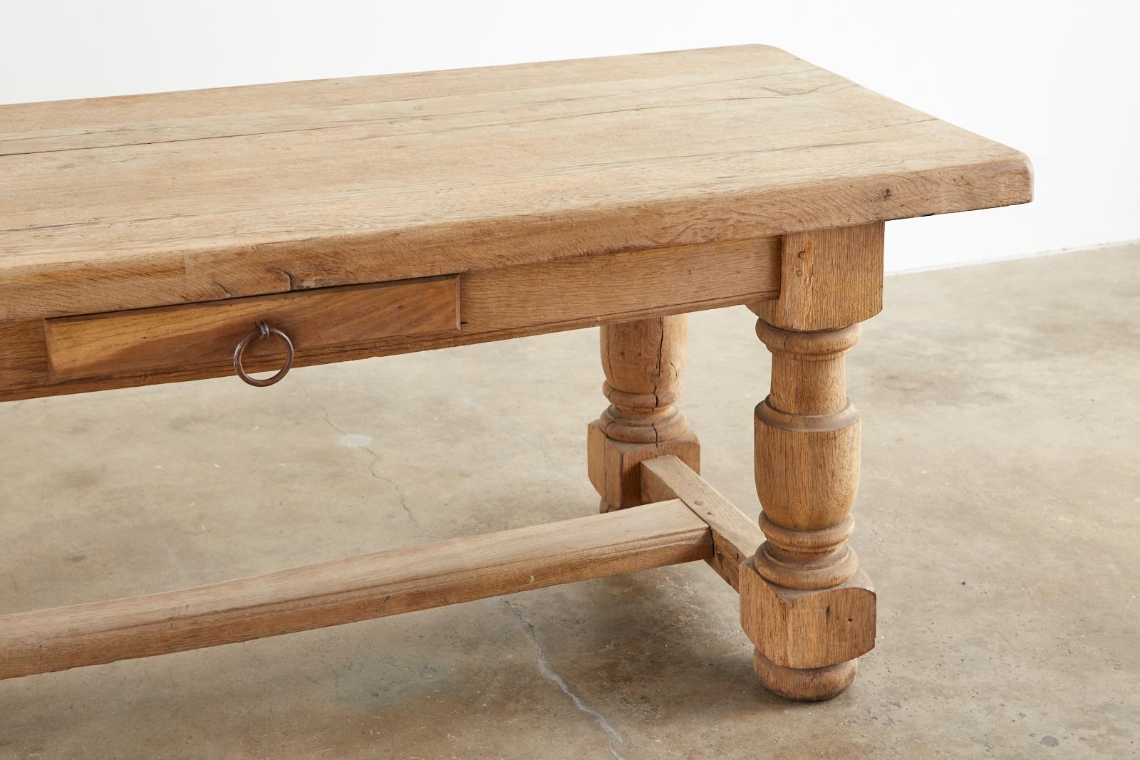 19th Century Country French Oak Farmhouse Trestle Dining Table 4