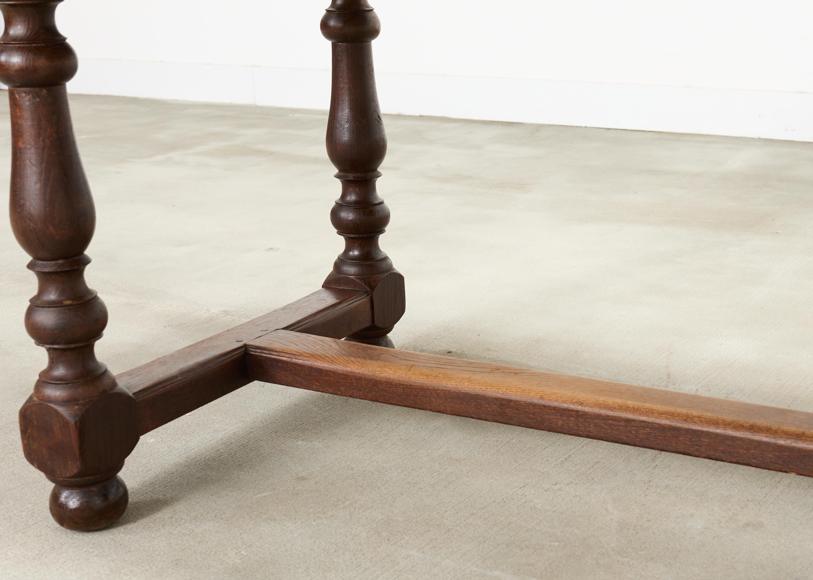 19th Century Country French Oak Farmhouse Trestle Dining Table 8 Ft. For Sale 11