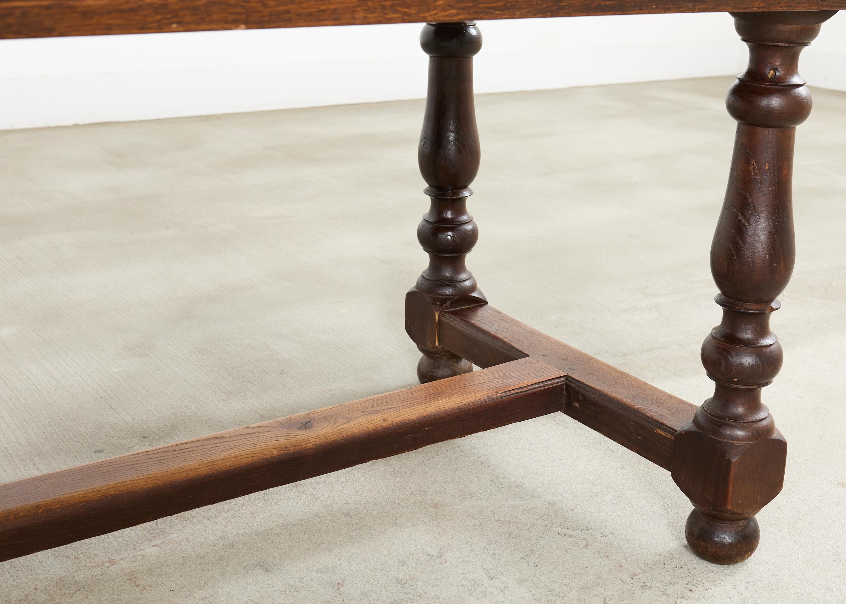 19th Century Country French Oak Farmhouse Trestle Dining Table 8 Ft. For Sale 12