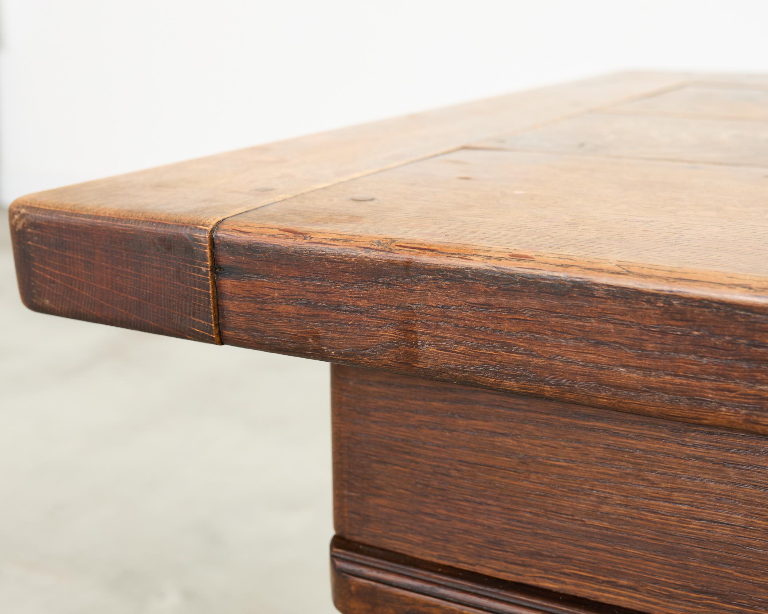 19th Century Country French Oak Farmhouse Trestle Dining Table 8 Ft. For Sale 15