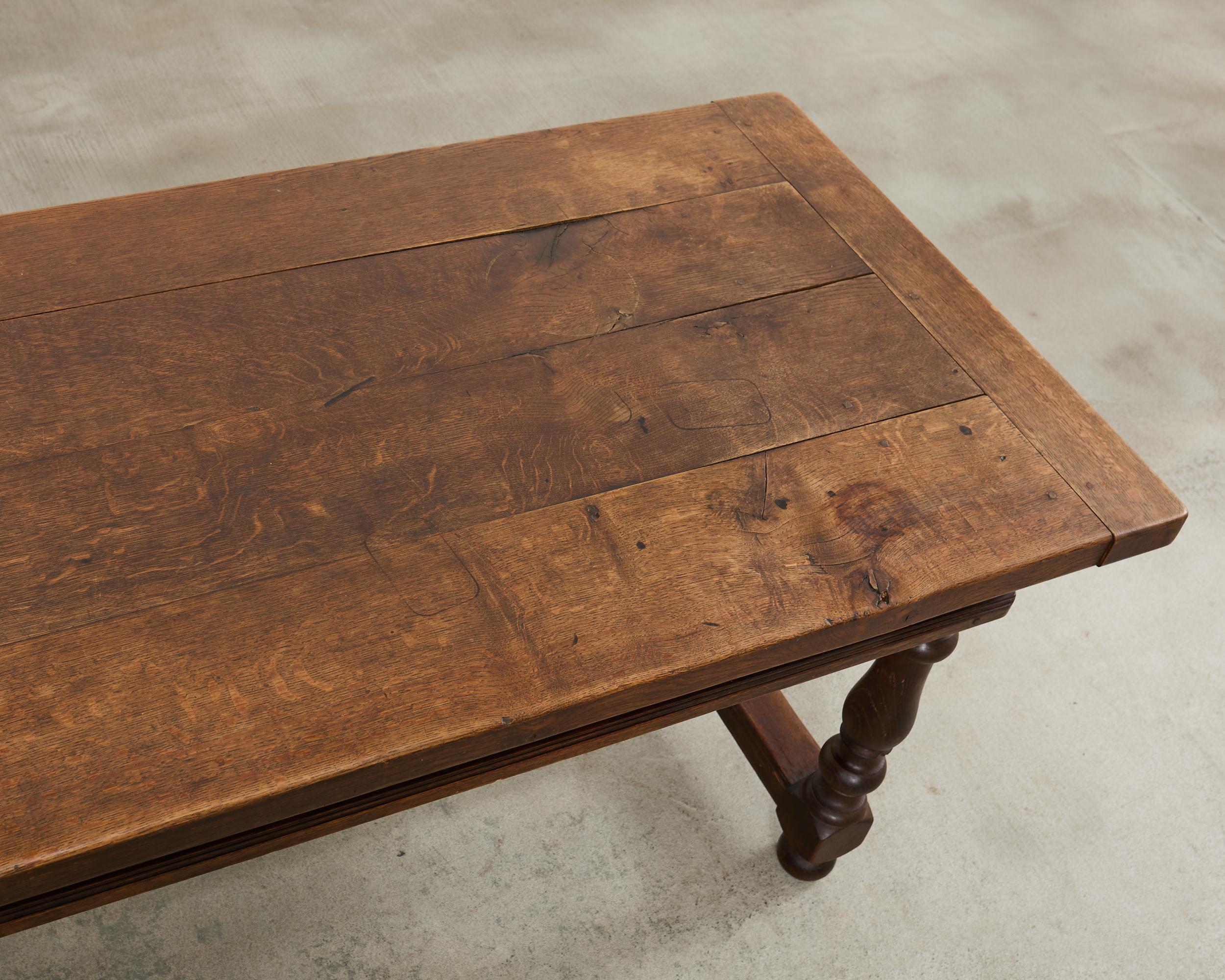 19th Century Country French Oak Farmhouse Trestle Dining Table 8 Ft. For Sale 3