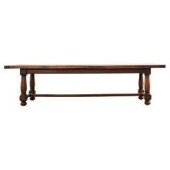 Tavolo da pranzo a cavalletto in Oak Oak francese del XIX secolo