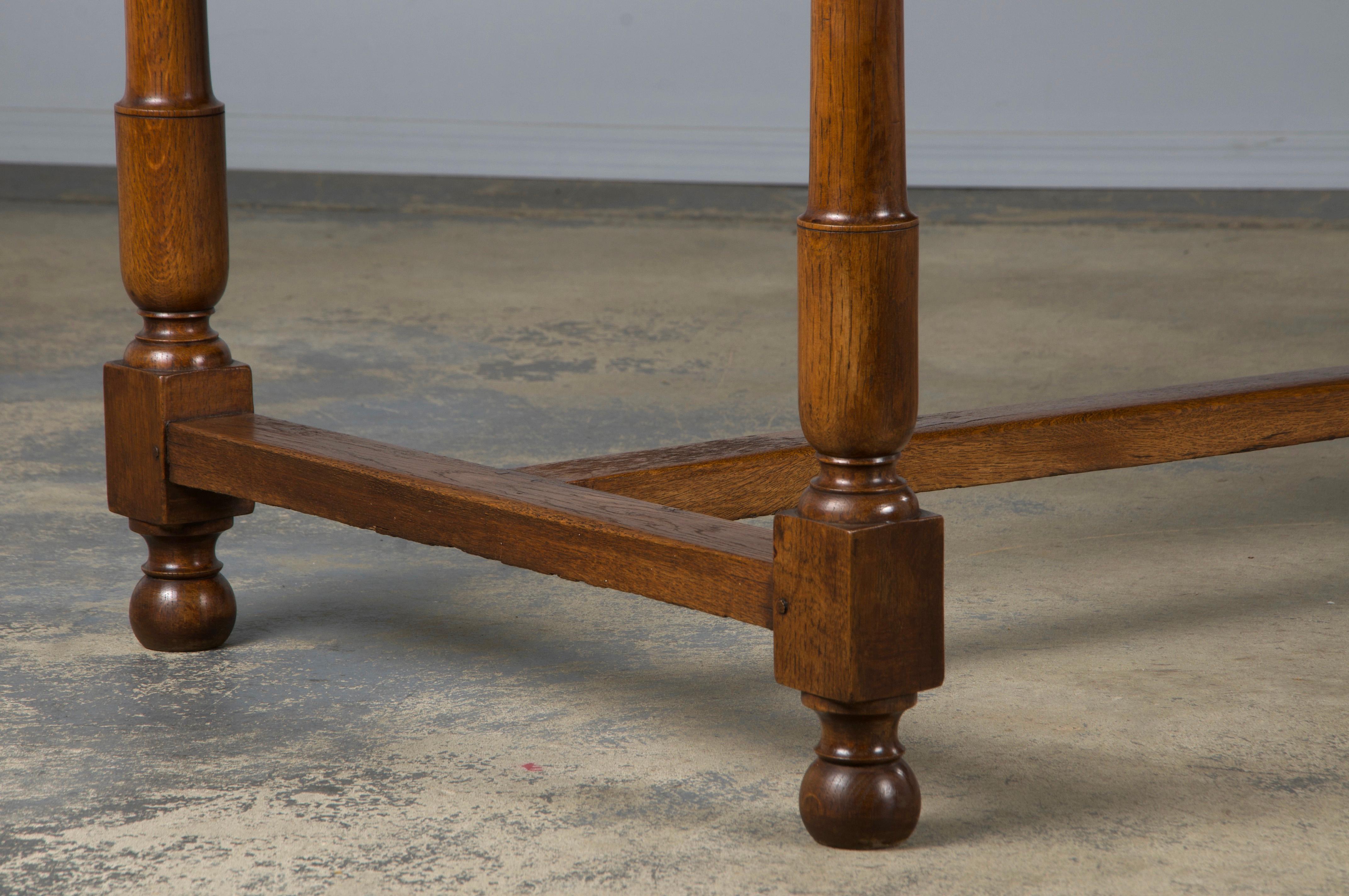 19th Century Country French Oak Farmhouse Trestle Harvest Table For Sale 3