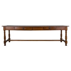 19th Century Country French Oak Farmhouse Trestle Harvest Table