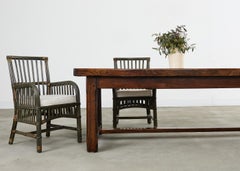 19th Century Country French Oak Farmhouse Trestle Table 9.5 Ft