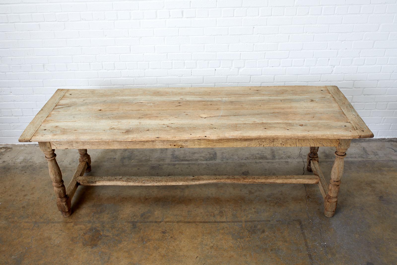Rustic 19th Century Country French Oak Farmhouse Trestle Table