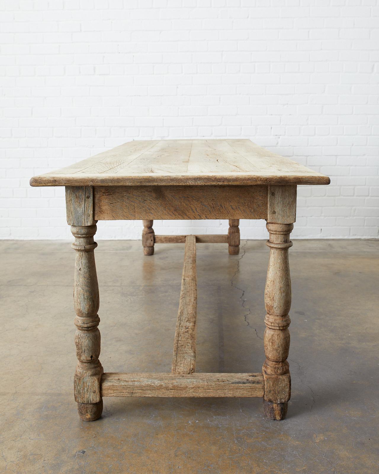 Hand-Crafted 19th Century Country French Oak Farmhouse Trestle Table