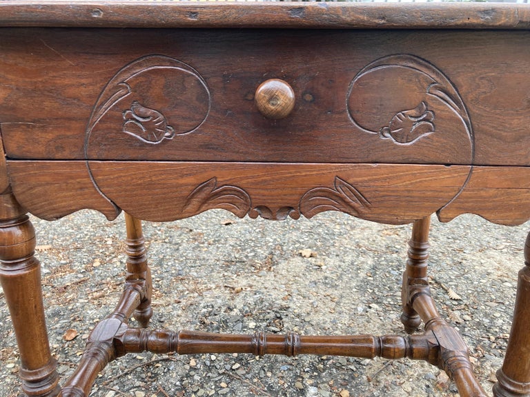19th Century Country French Oak Side Table / End Table For Sale at 1stDibs
