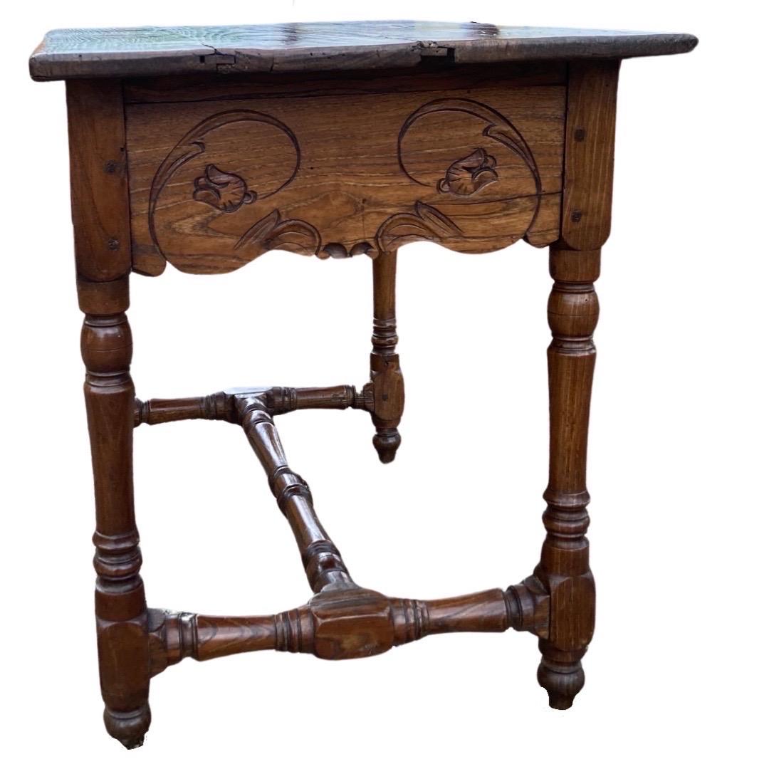 French Provincial 19th Century Country French Oak Side Table / End Table