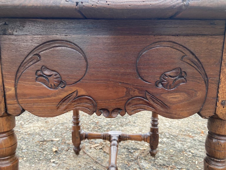 19th Century Country French Oak Side Table / End Table For Sale at 1stDibs
