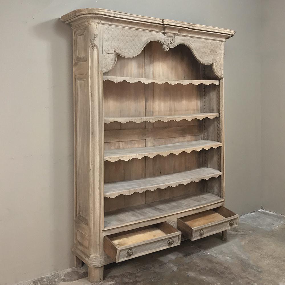 19th Century Country French Open Baroque Hand Carved Bookcase In Good Condition In Dallas, TX