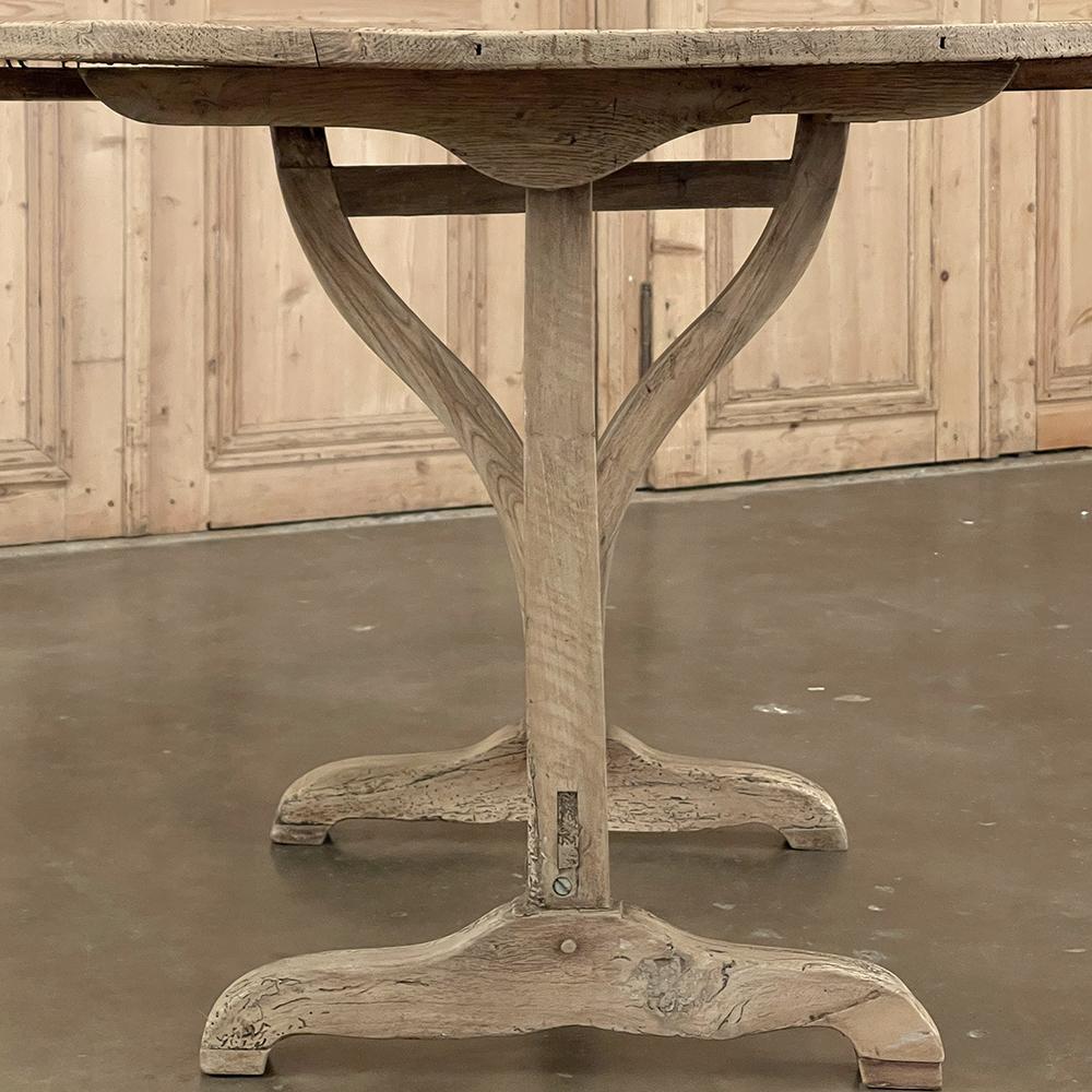 19th Century Country French Oval Tilt-Top Wine Tasting Table in Stripped Pine 10