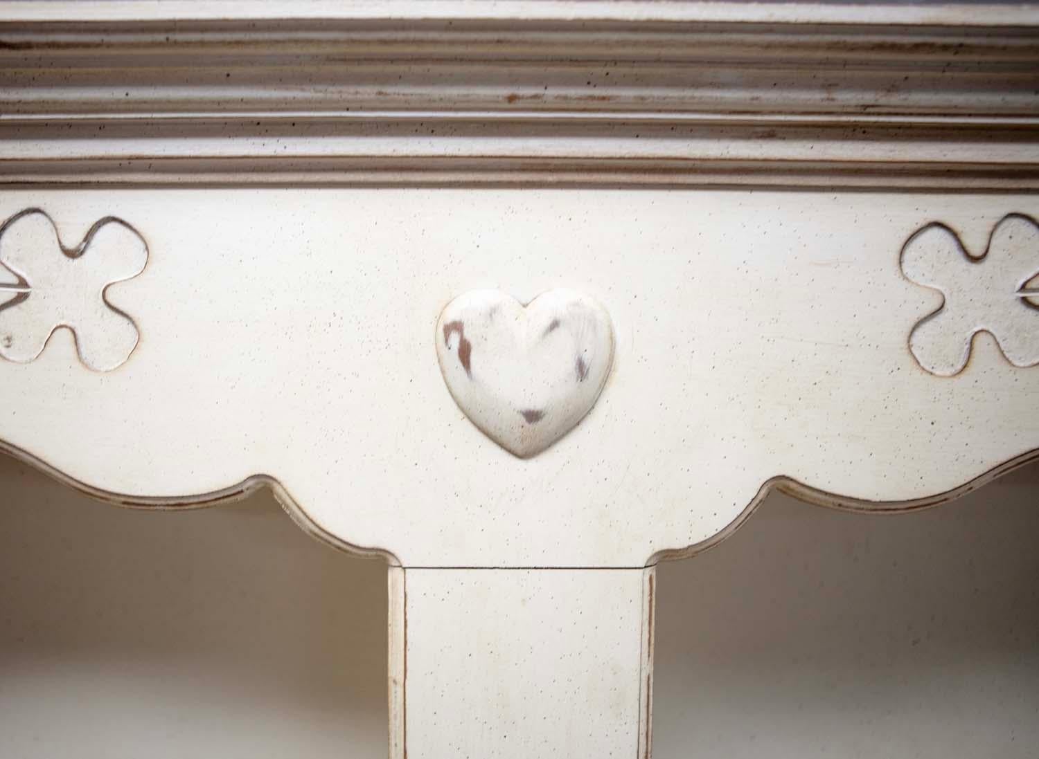 19th Century Country French Oversized Cream & Patinated Kitchen Cupboard For Sale 3