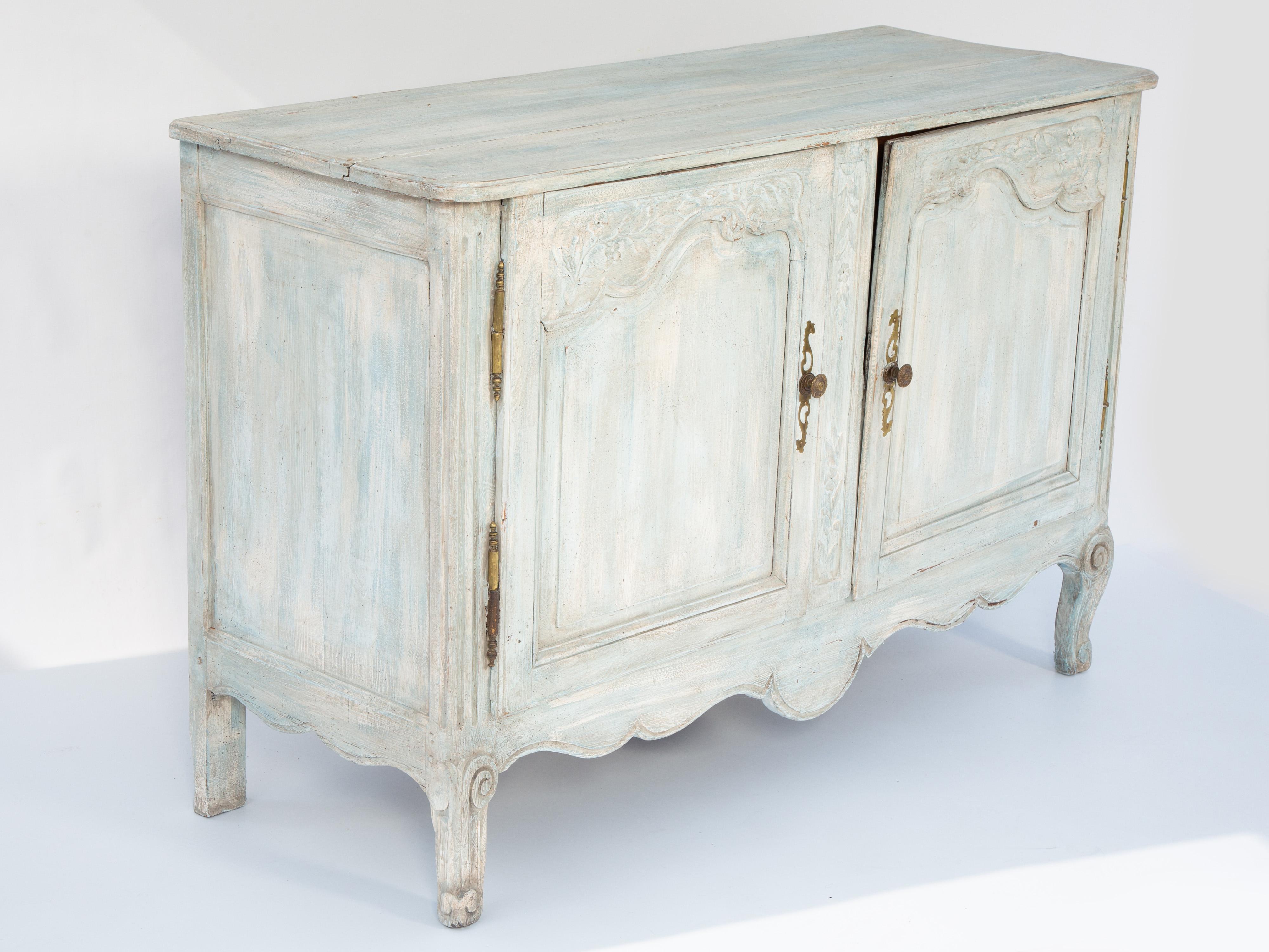 Wood 19th Century Country French Painted Enfilade For Sale