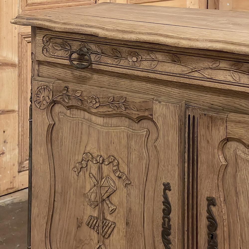 19th Century Country French Petite Buffet in Stripped Oak 9