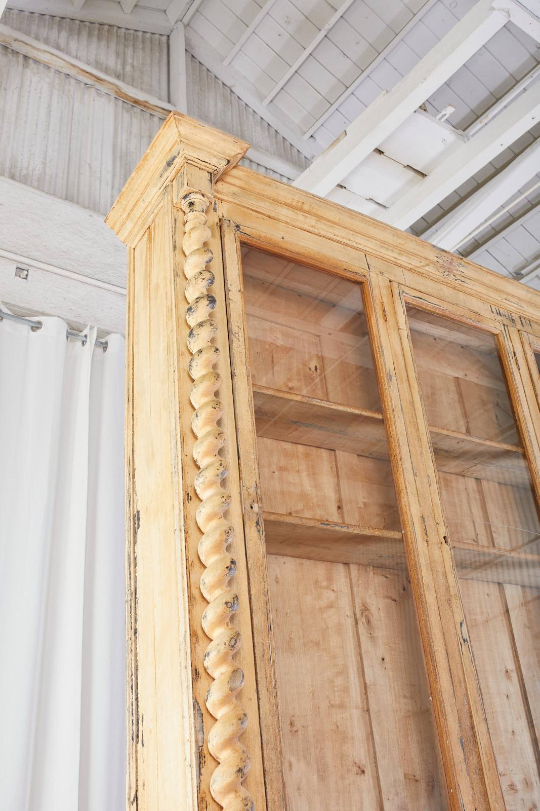 19th Century Country French Pine Barley Twist Bibliotheque Bookcase 13