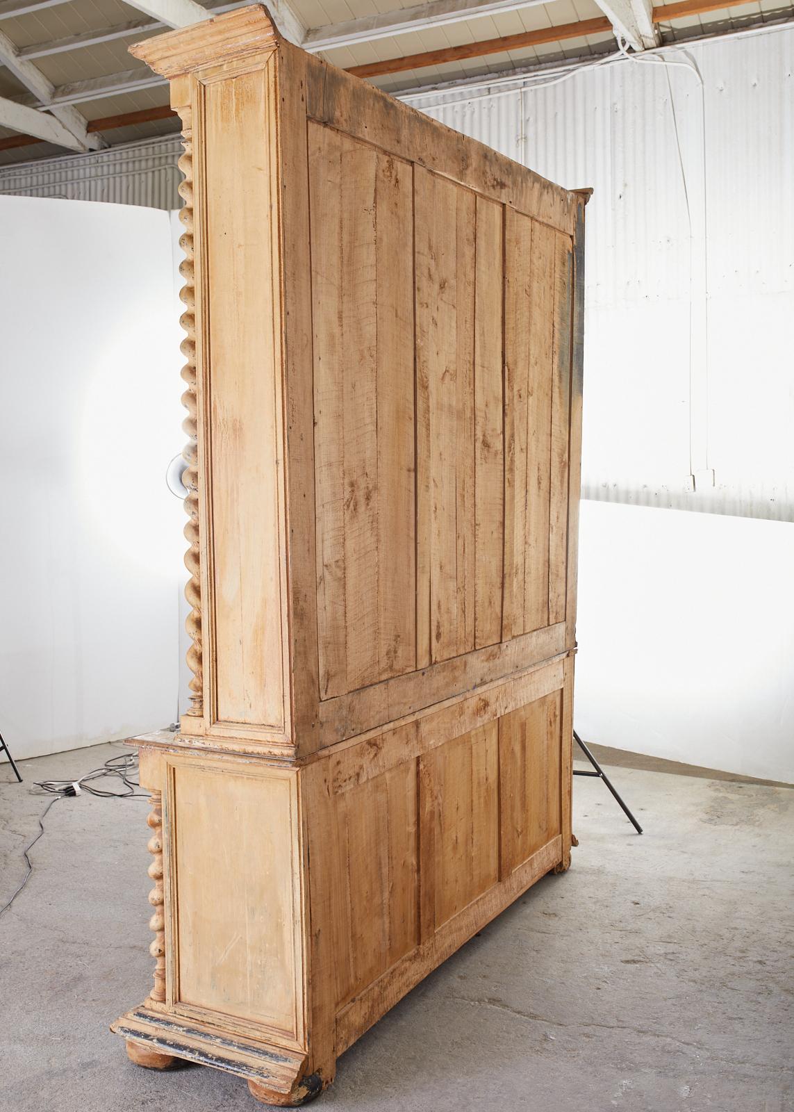 19th Century Country French Pine Barley Twist Bibliotheque Bookcase 14