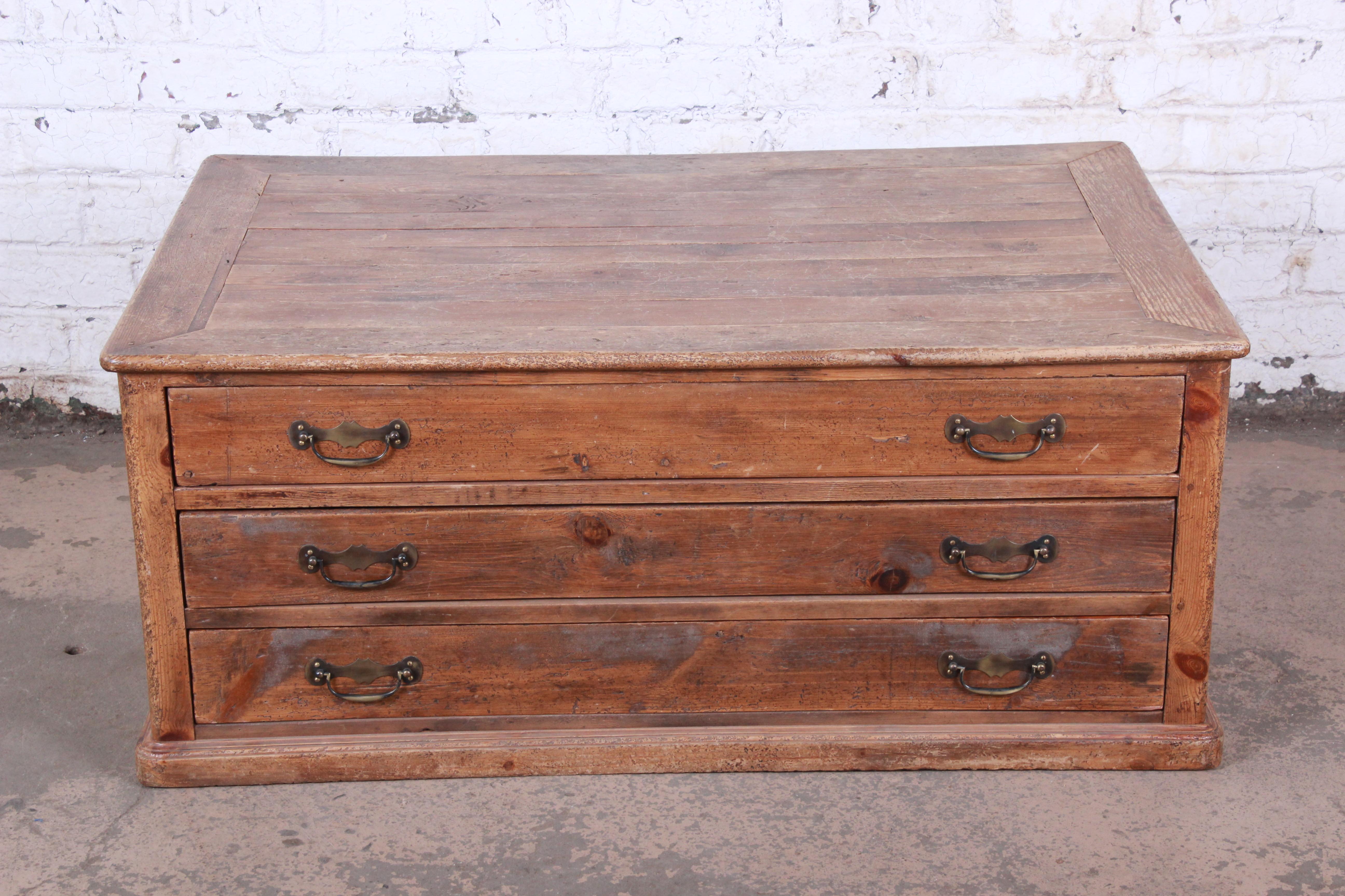 map drawer coffee table