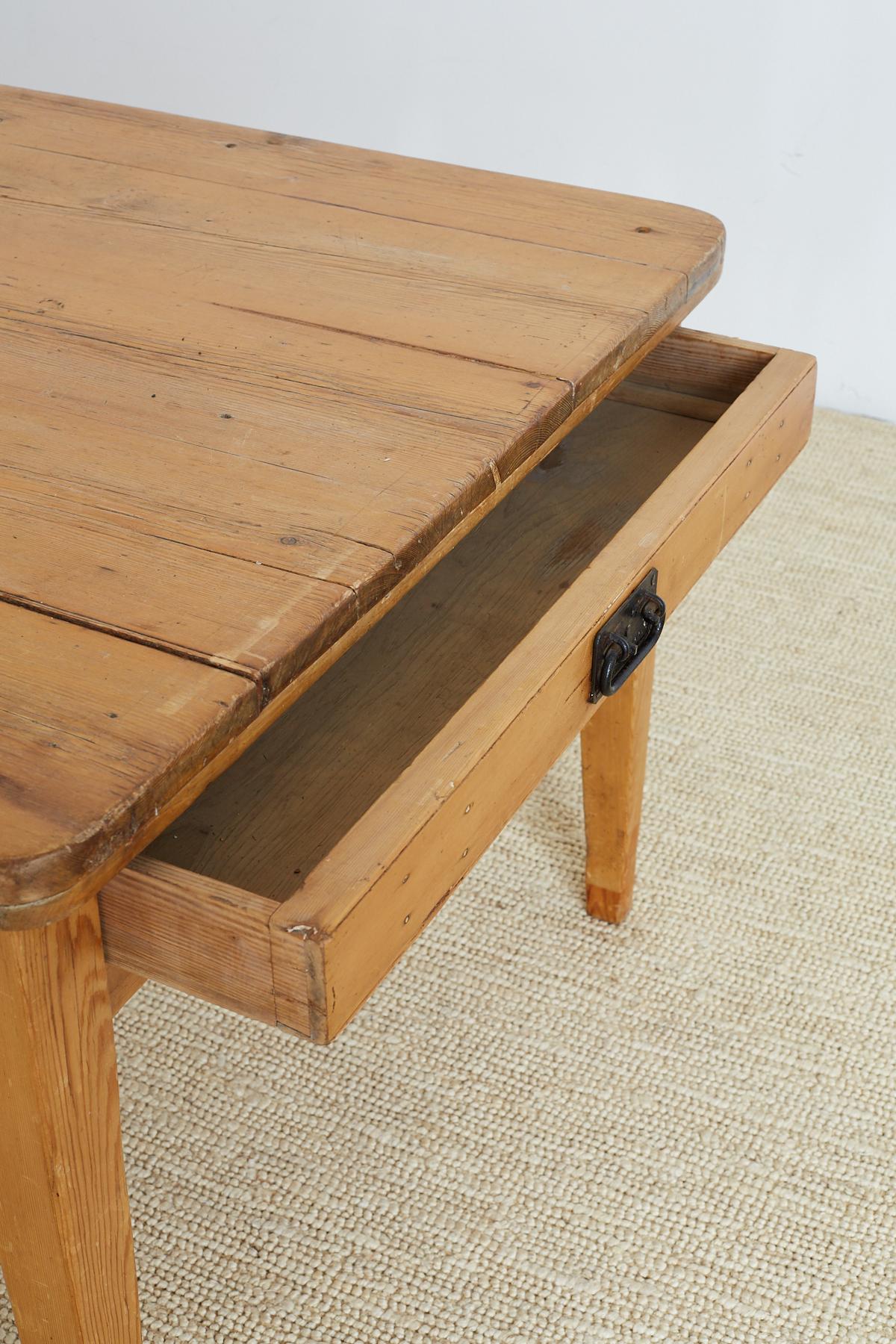 19th Century Country French Pine Farm Table 12