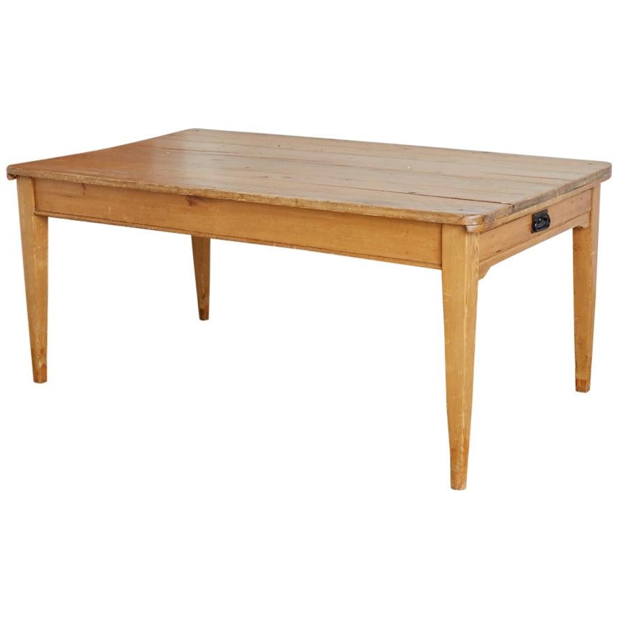 19th Century Country French Pine Farm Table