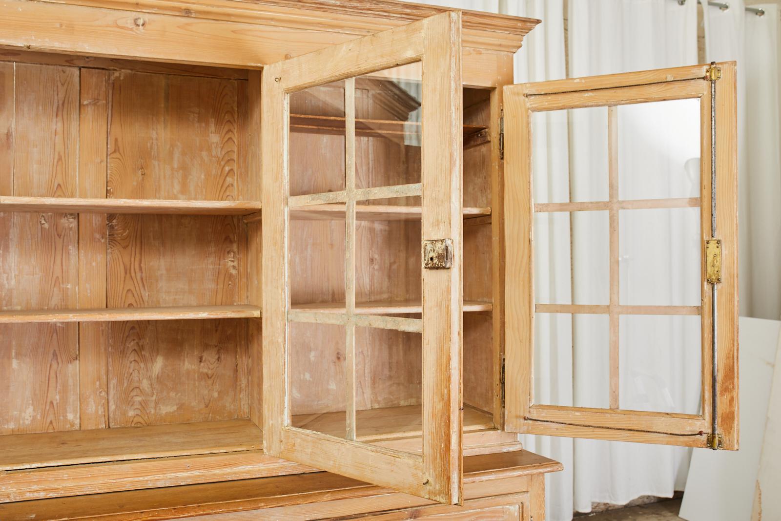 19th Century Country French Pine Farmhouse Bookcase Cabinet 2