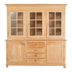 19th Century Country French Pine Farmhouse Bookcase Cabinet