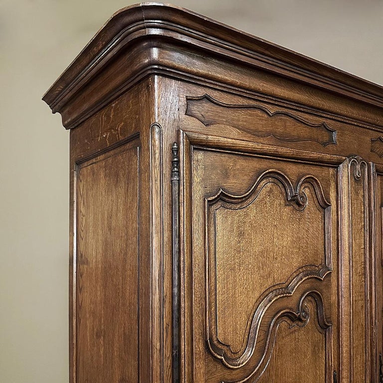 19th Century Country French Provincial Armoire Wardrobe For Sale at