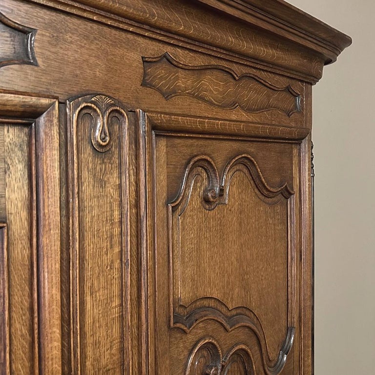 19th Century Country French Provincial Armoire Wardrobe For Sale at