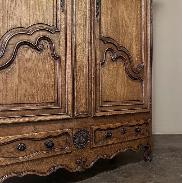 19th Century Country French Provincial Armoire Wardrobe For Sale at