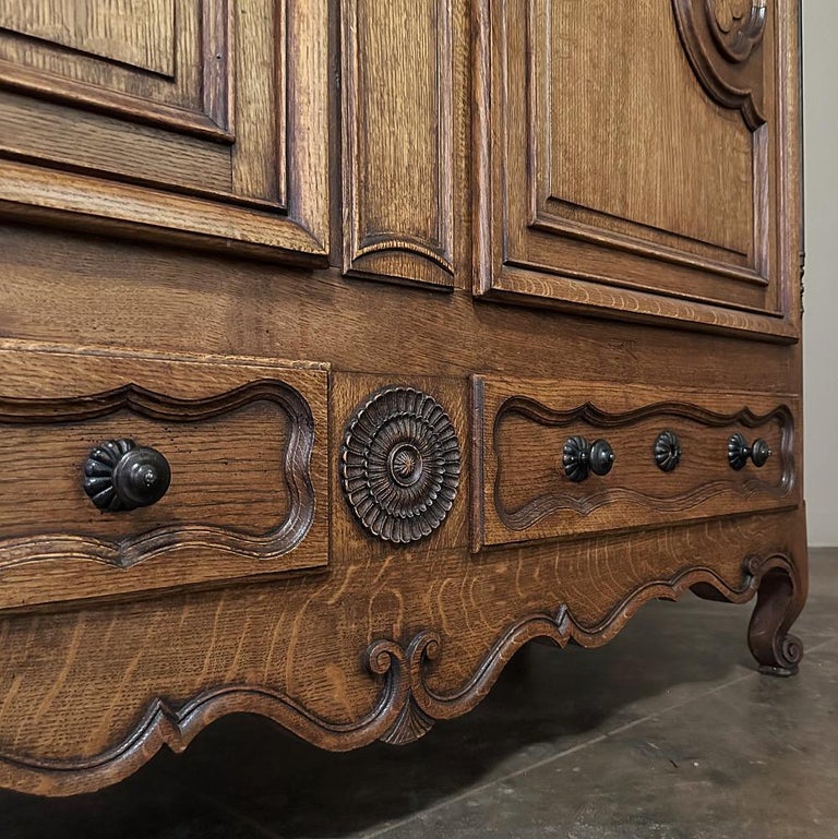 19th Century Country French Provincial Armoire Wardrobe For Sale at