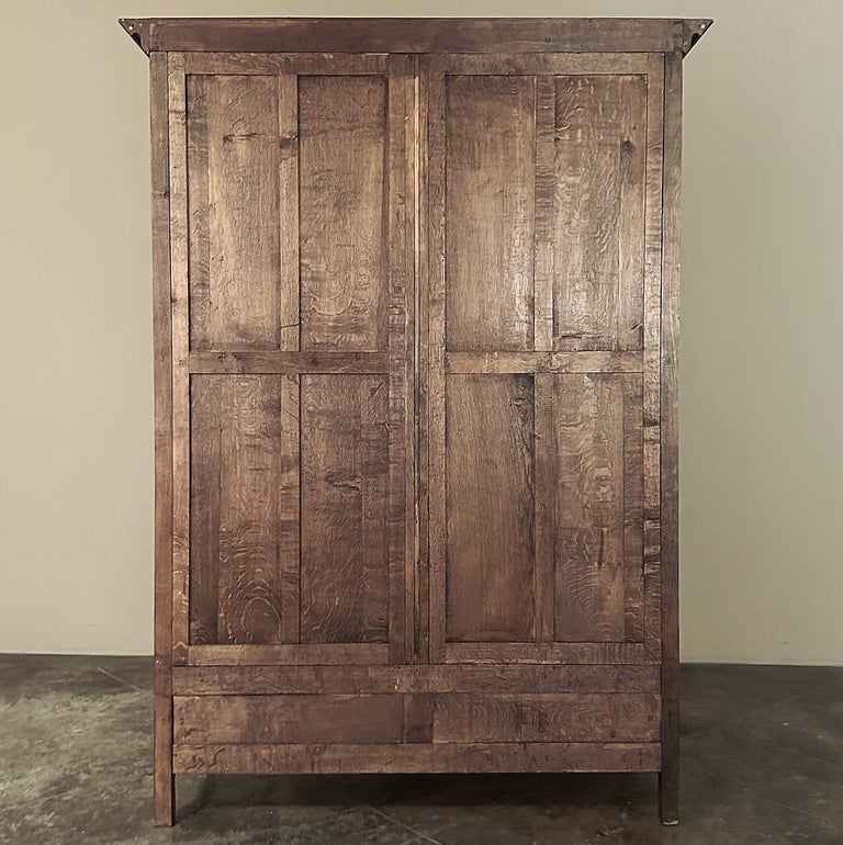 19th Century Country French Provincial Armoire Wardrobe For Sale at