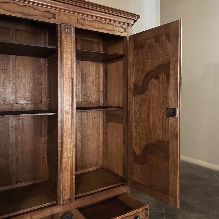 19th Century Country French Provincial Armoire Wardrobe For Sale at