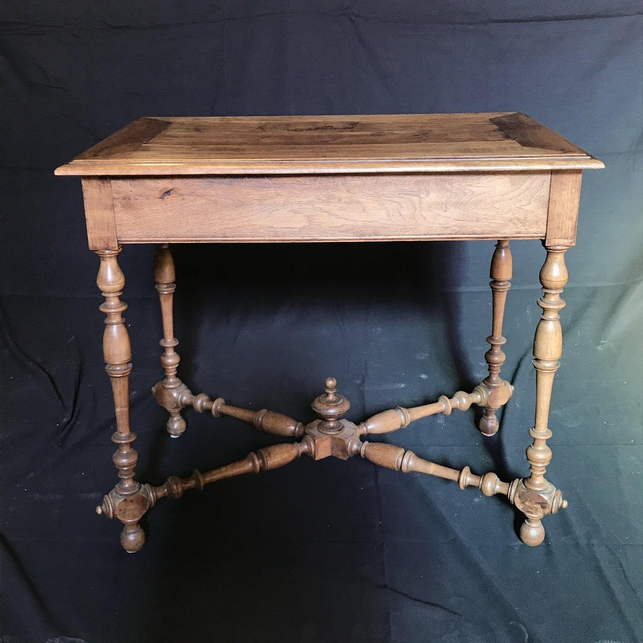 19th Century Country French Provincial Carved Walnut Side or Accent Table 2