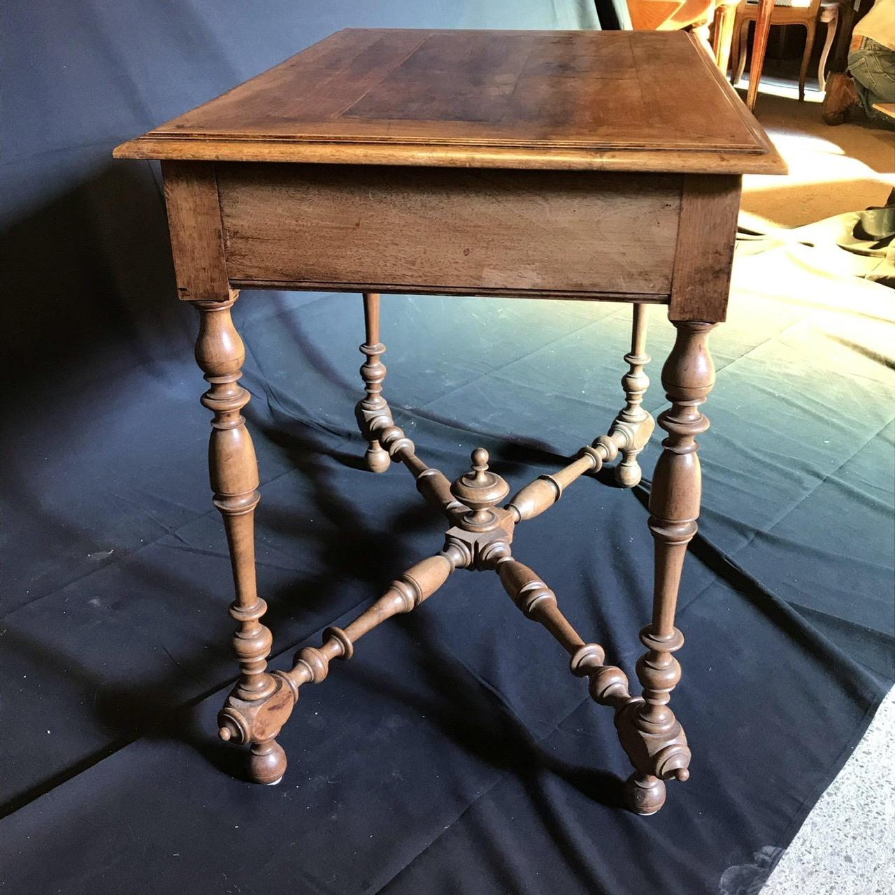 19th Century Country French Provincial Carved Walnut Side or Accent Table 4