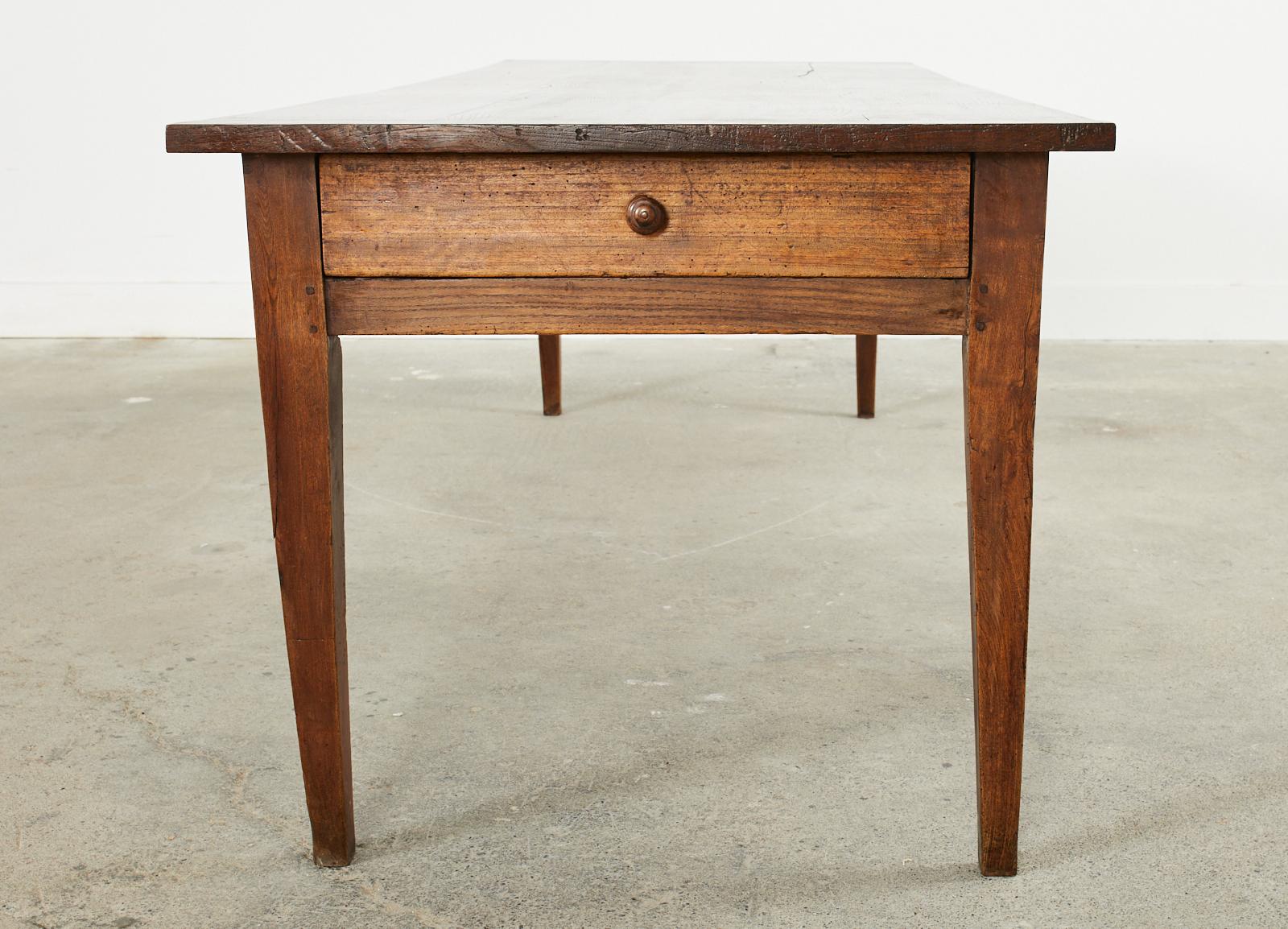 19th Century Country French Provincial Chestnut Farmhouse Table  6