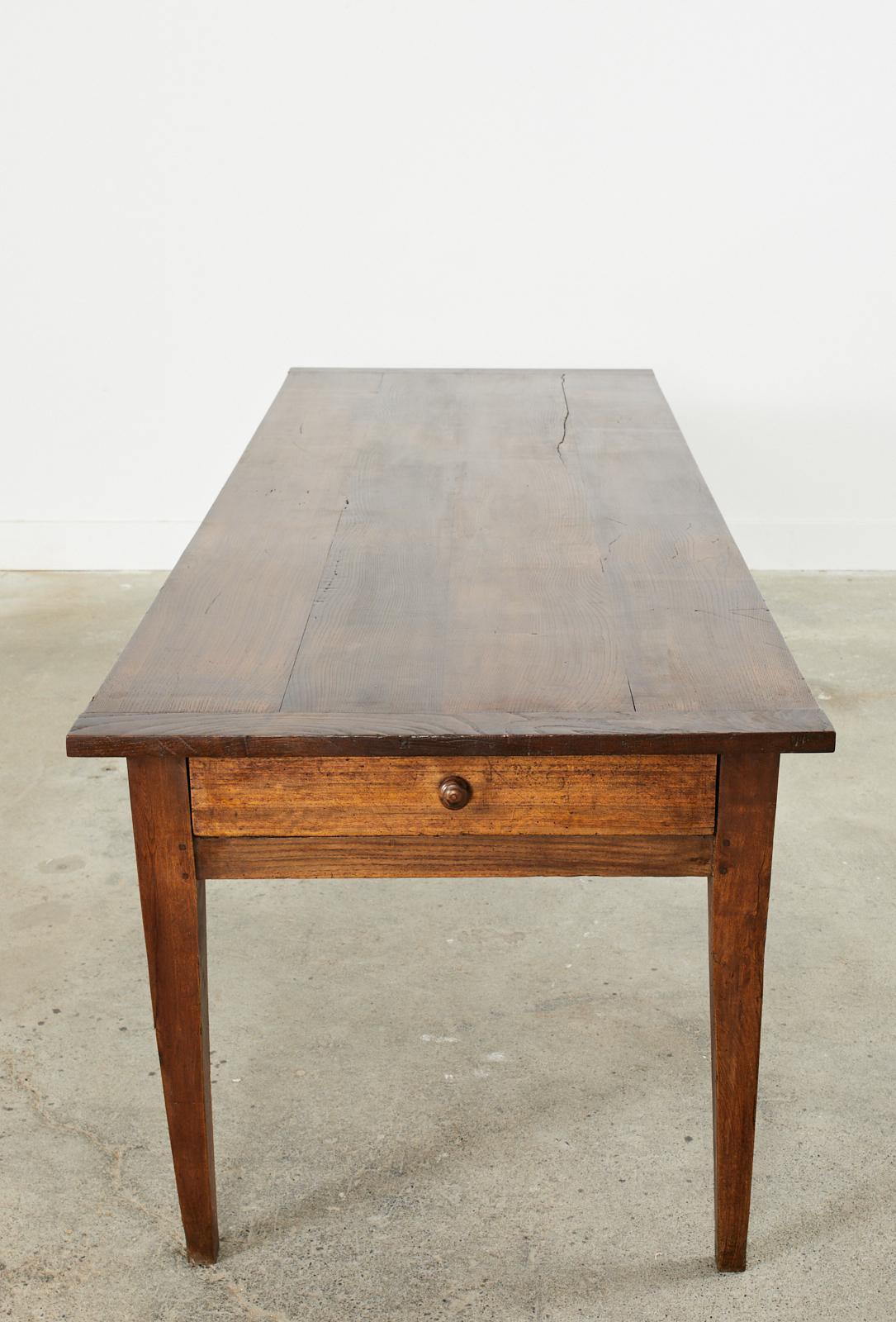 19th Century Country French Provincial Chestnut Farmhouse Table  7