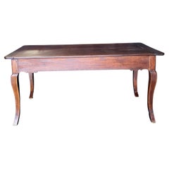19th Century Country French Provincial Farmhouse Cherry Dining Table with Drawer