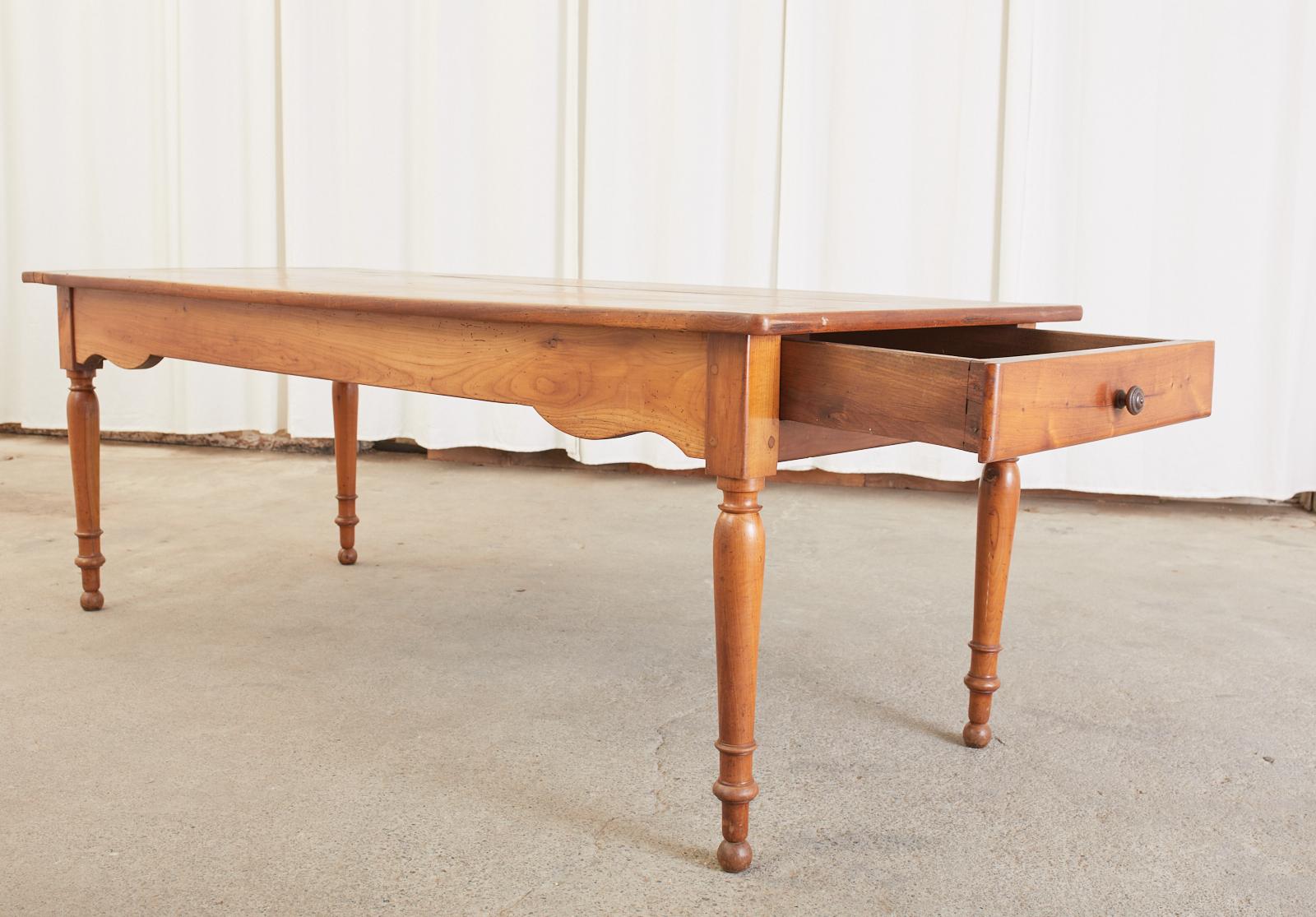 19th Century Country French Provincial Farmhouse Fruitwood Dining Table For Sale 7