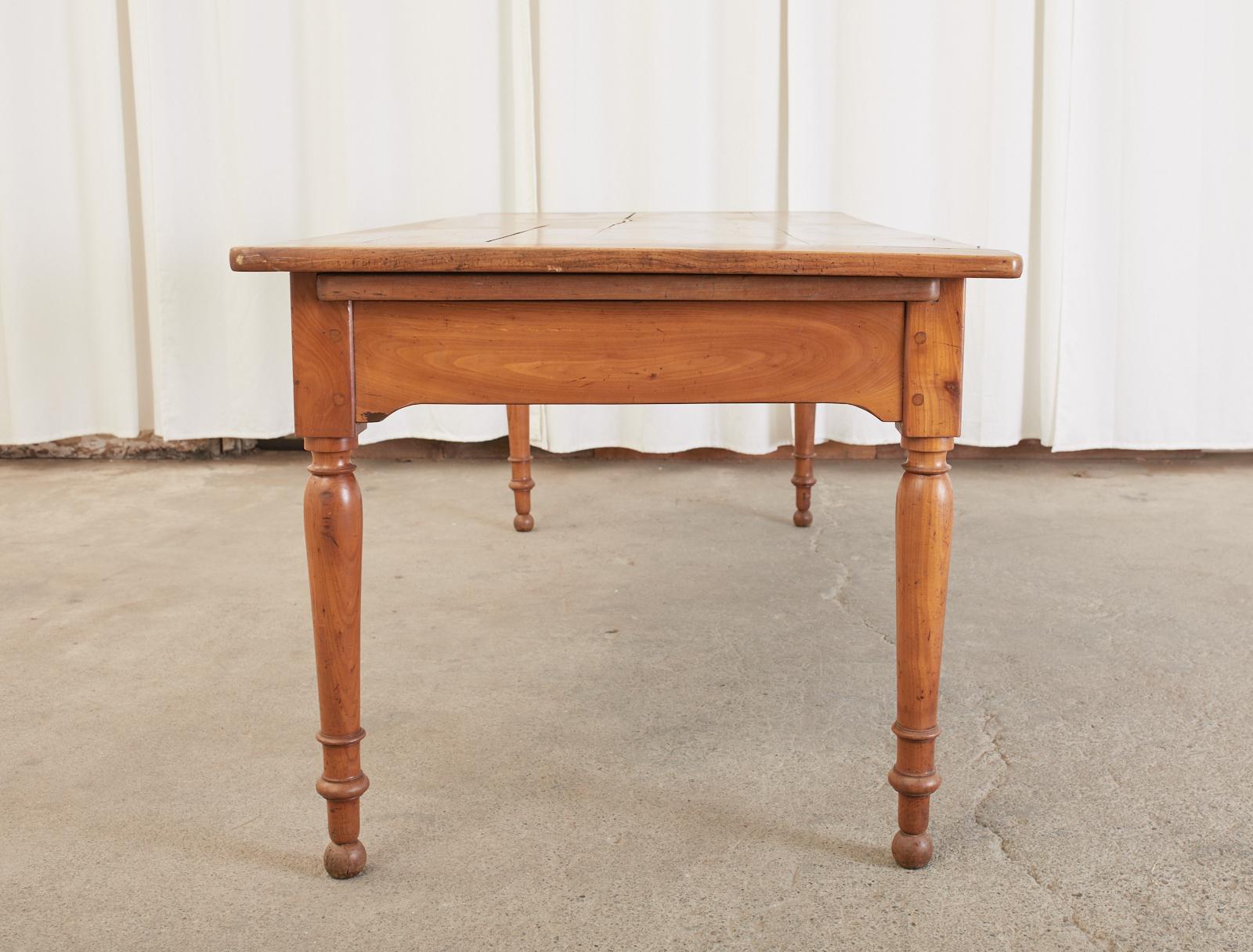 19th Century Country French Provincial Farmhouse Fruitwood Dining Table For Sale 13