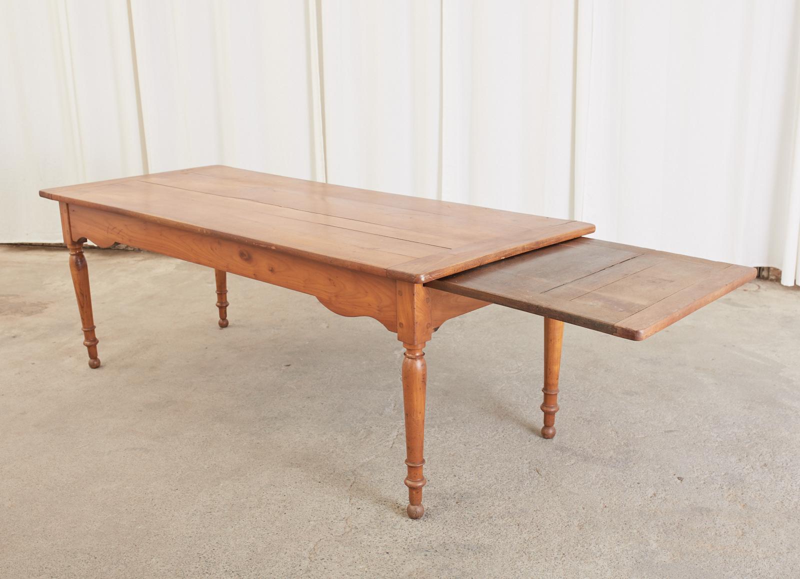 19th Century Country French Provincial Farmhouse Fruitwood Dining Table For Sale 14