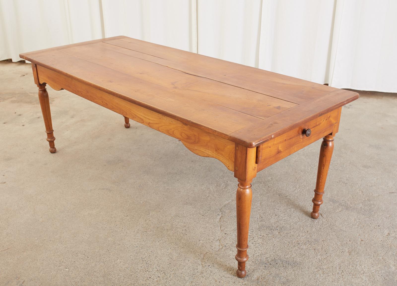 19th Century Country French Provincial Farmhouse Fruitwood Dining Table For Sale 5