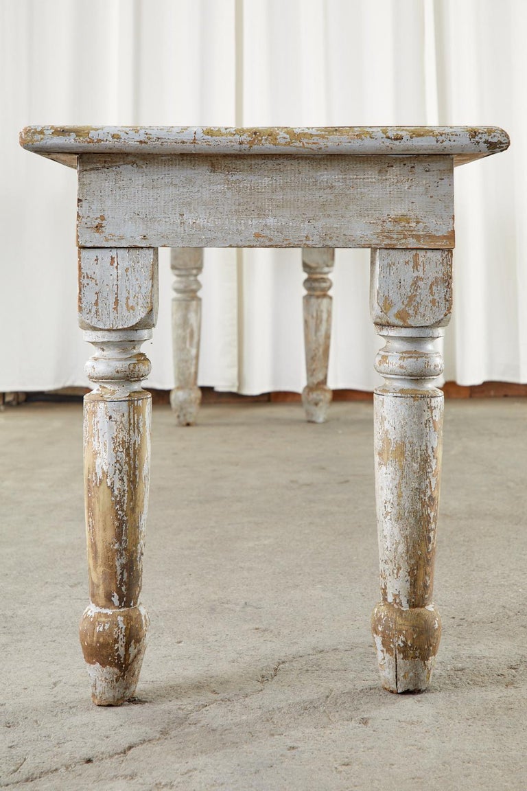 19th Century Country French Provincial Farmhouse Table For Sale at 1stDibs