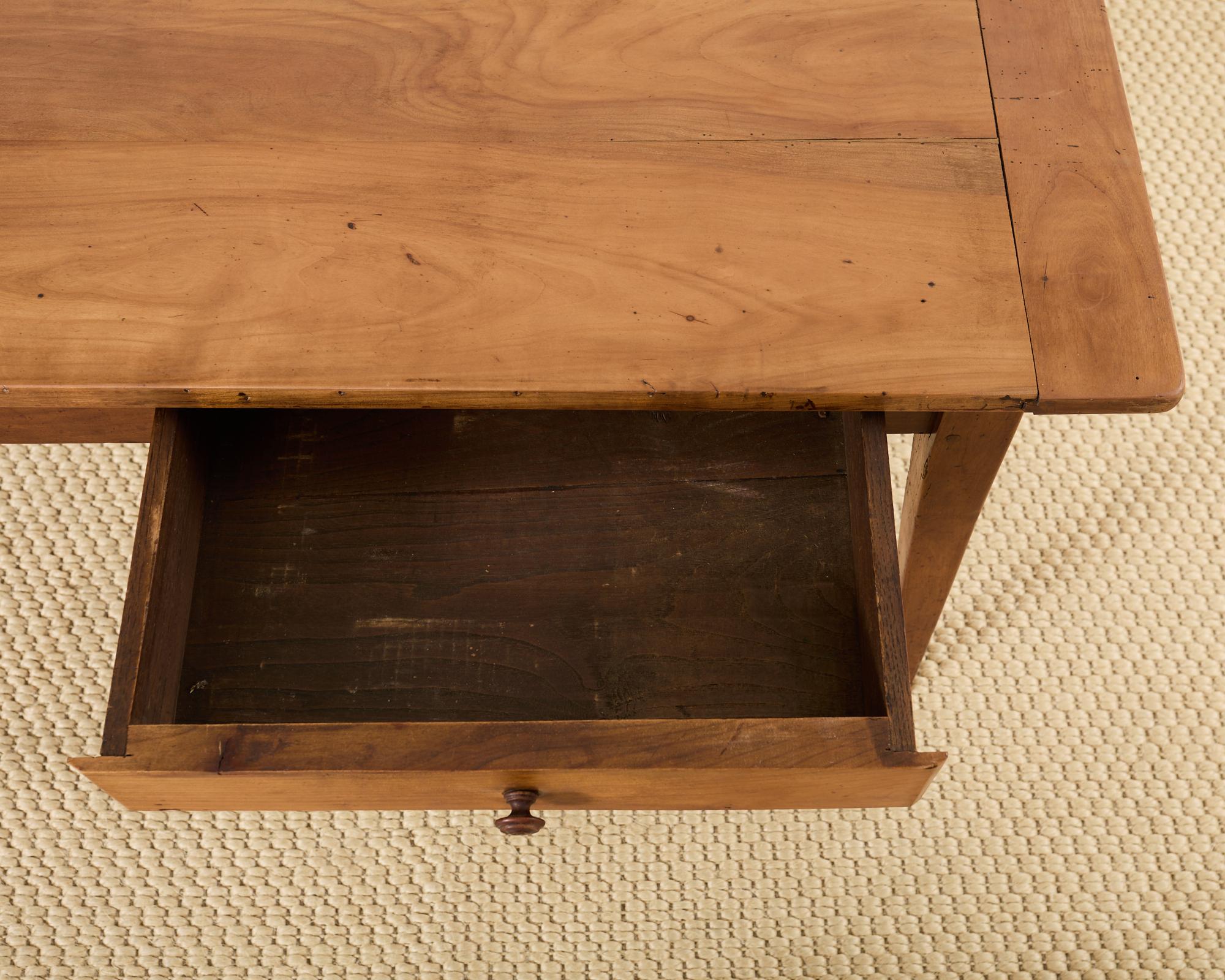 19th Century Country French Provincial Fruitwood Farmhouse Dining Table For Sale 9